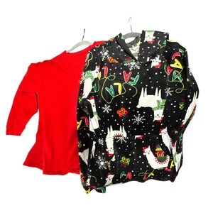 Christmas Llama Hoodie & Tee‎ Bundle Simply Southern Turtle Holiday Fleece Youth